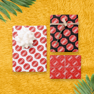 STOP: NAME/WORD CUSTOMIZE Funny Unique Novelty  Wrapping Paper Sheet