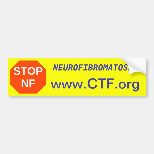 STOP NF, www.CTF.org, NEUROFIBROMATOSIS Bumper Sticker (Front)