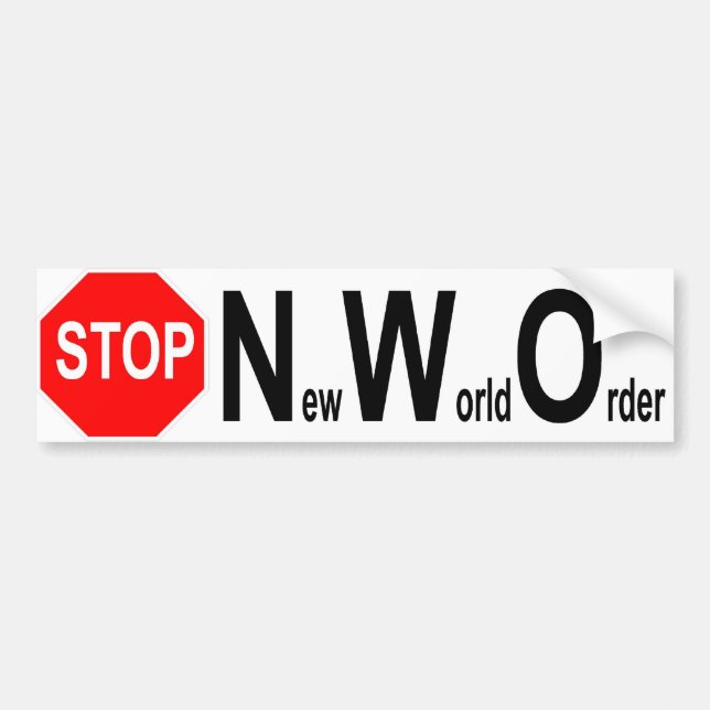 Stop NWO bumper sticker (Front)
