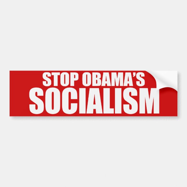 STOP OBAMA SOCIALISM Bumpersticker Bumper Sticker (Front)
