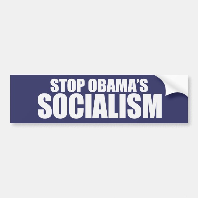 STOP OBAMA SOCIALISM Bumpersticker Bumper Sticker (Front)