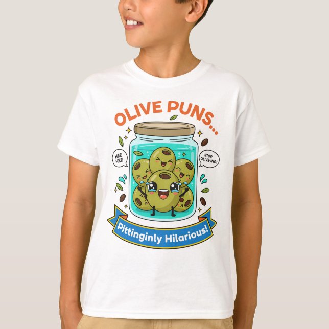 Stop Olive-ing – Comedy in a Jar T-Shirt (Front)