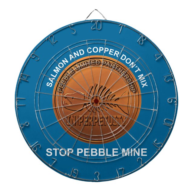 Stop Pebble Mine - Pebble Mine Penny Dartboard (Front)
