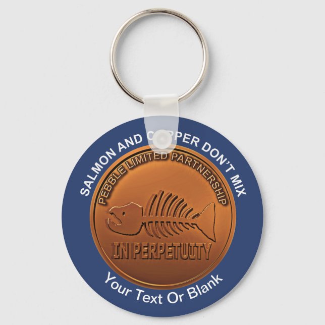 Stop Pebble Mine - Pebble Mine Penny Key Ring (Front)