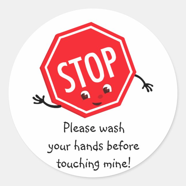 Stop Please Wash Sticker (Front)