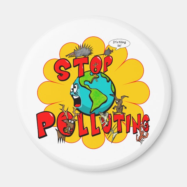 Stop Pollution Magnet (Front)