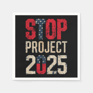 Stop Project 2025 Trump Biden Vintage Napkin