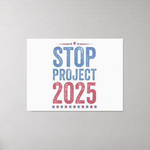 Stop Project 2025 Trump Harris American Patroitic Canvas Print