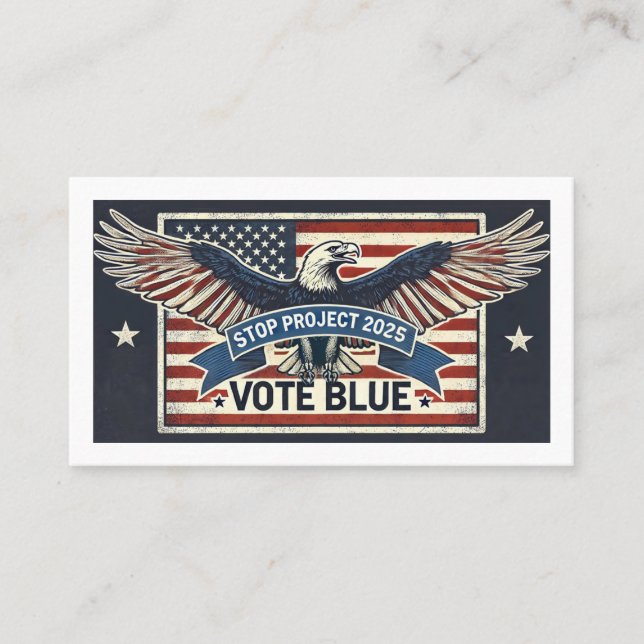 Stop Project 2025 - Vote Blue Business Card (Front)