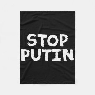 Stop Putin Anti War Protest Fleece Blanket