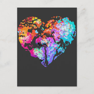 Stop Racism Design Colourful World Heart Symbol Postcard