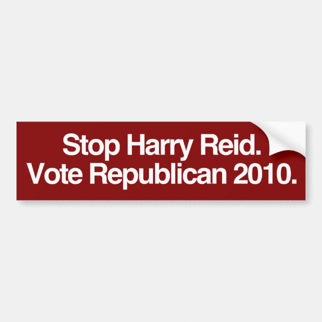 Stop Reid. Vote Republican. Bumper Sticker (Front)