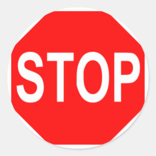 Stop Sign Classic Round Sticker
