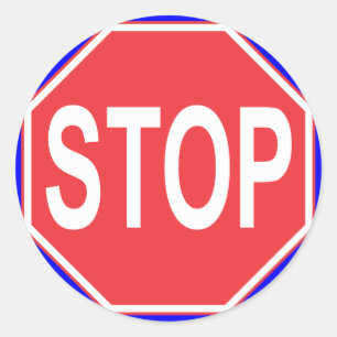 STOP SIGN CLASSIC ROUND STICKER