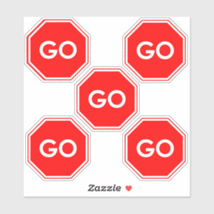 Stop Sign Humour 5 Custom-Cut Vinyl Stickers