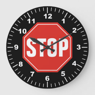 STOP Sign Large Clock