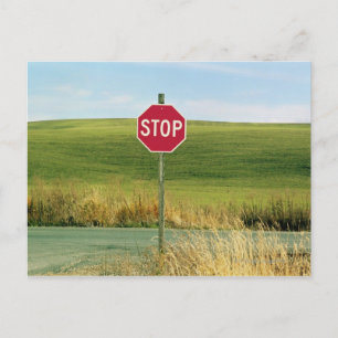 Stop sign on Country, Palouse, Washington Postcard