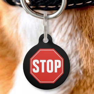 STOP Sign Pet ID Tag