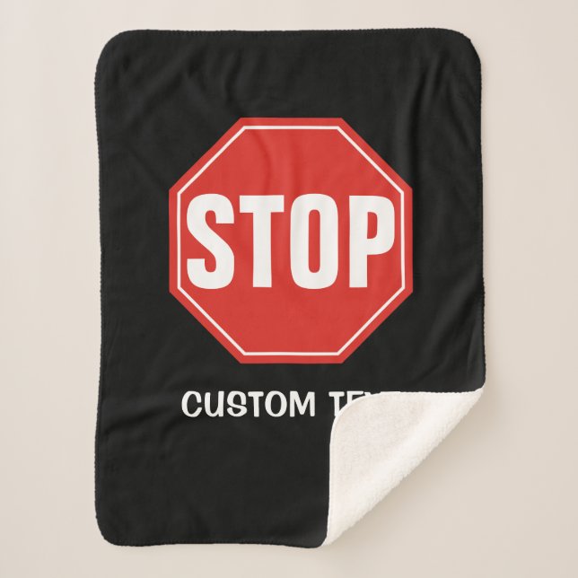 STOP Sign Sherpa Blanket (Front)