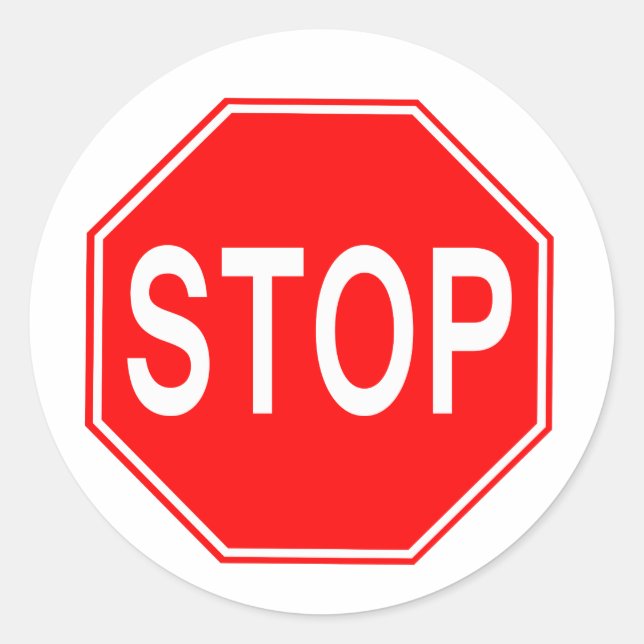 Stop Sign - sticker (Front)