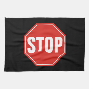 STOP Sign Tea Towel