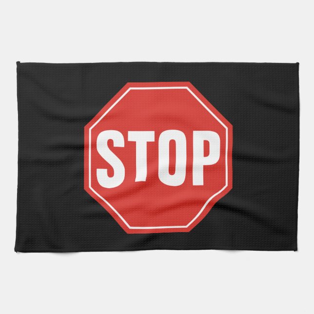STOP Sign Tea Towel (Horizontal)