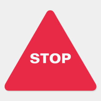stop sign triangle sticker