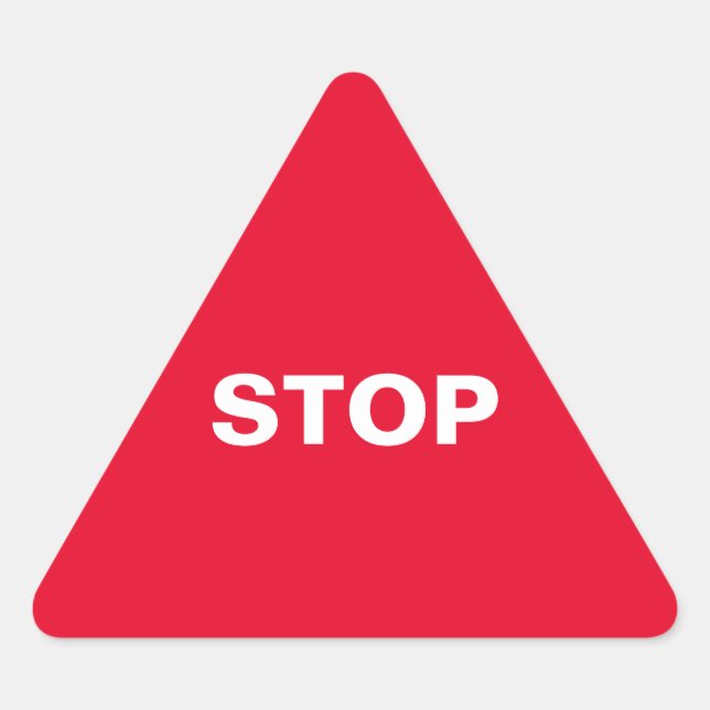 stop sign triangle sticker (Front)