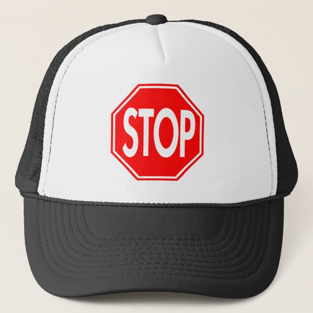 Stop Sign Trucker Hat (Front)