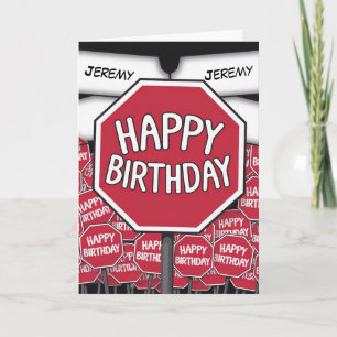 stop signs birthday card