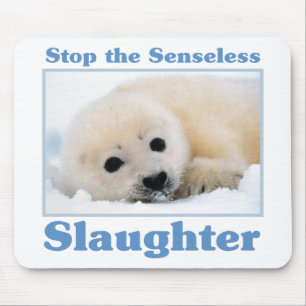 Stop slaughter-seals mouse pad