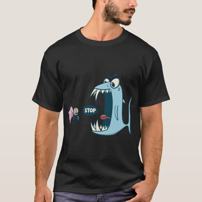 Stop - small against big T-Shirt (Front)