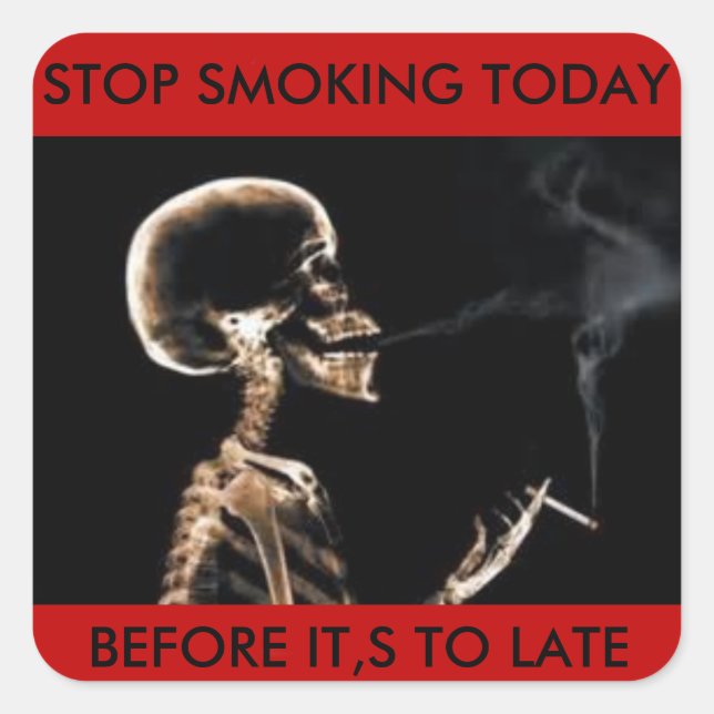 STOP SMOKING TODAY STICKER (Front)