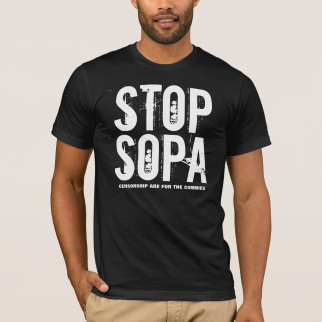 Stop SOPA - Censorship is for the Commies T-Shirt (Front)