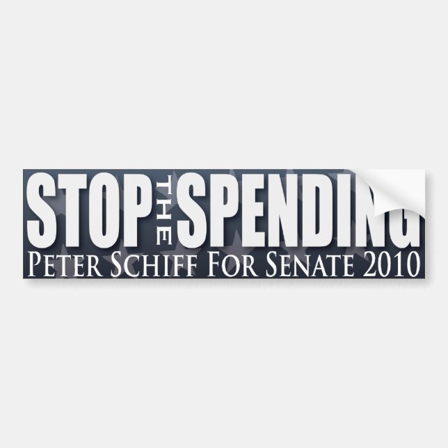 Stop Spending Bumper Sticker (Front)