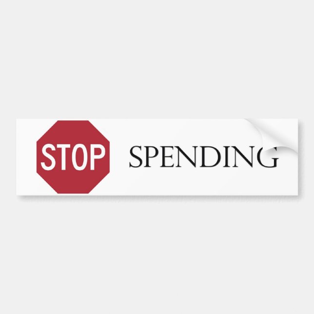 Stop Spending Bumper Sticker (Front)