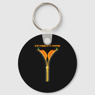 Stop staring at my halloween pumpkin key ring