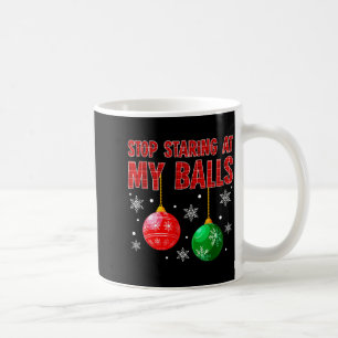 Stop Staring At My Red Plaid Ugly Sweater Couple  Coffee Mug