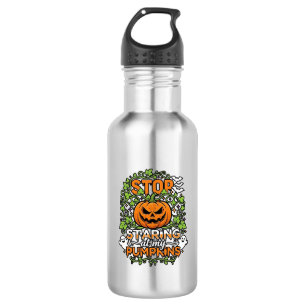 Stop Staring Pumpkins Halloween Ghosts Bats_1 532 Ml Water Bottle