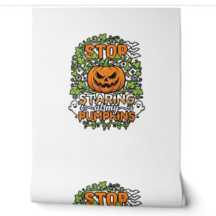 Stop Staring Pumpkins Halloween Ghosts Bats_1 Wallpaper