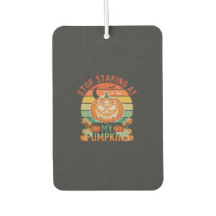 Stop Staring Pumpkins Halloween Skull Retro Sunset Car Air Freshener