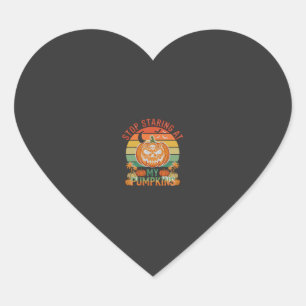 Stop Staring Pumpkins Halloween Skull Retro Sunset Heart Sticker