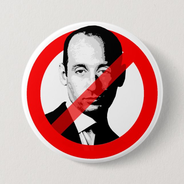 STOP STEPHEN MILLER 7.5 CM ROUND BADGE (Front)