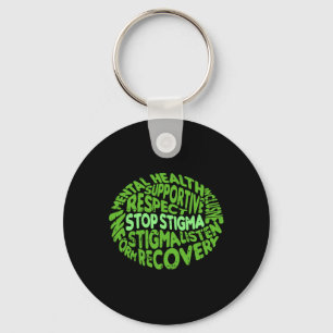 Stop Stigma Mental Health Awareness Warrior Counse Key Ring