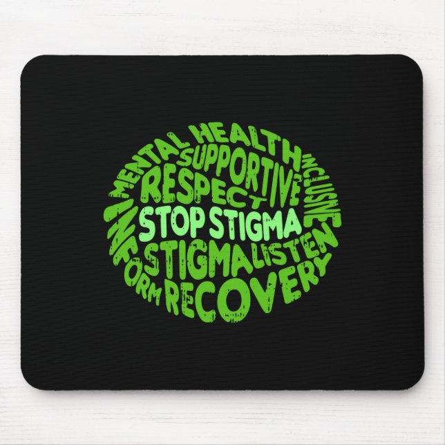 Stop stigma mental health awareness warrior mouse pad (Front)