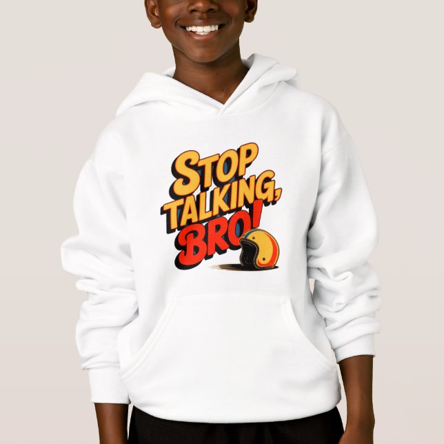 Stop Talking Bro – Bold Attitude T-Shirt (Front)