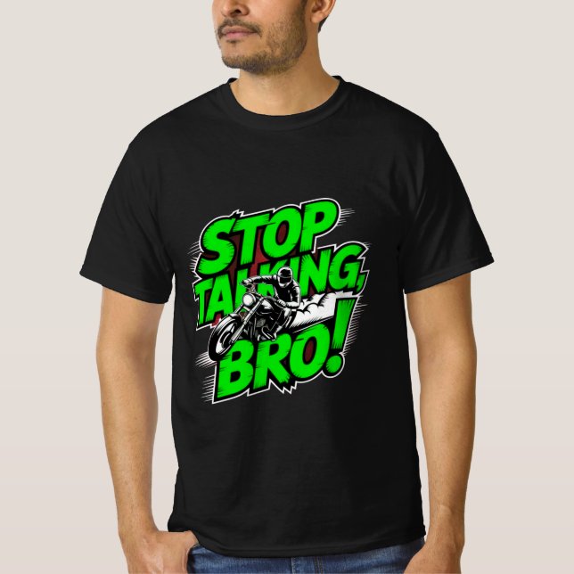Stop Talking Bro – Bold Attitude T-Shirt Tri-Blend (Front)