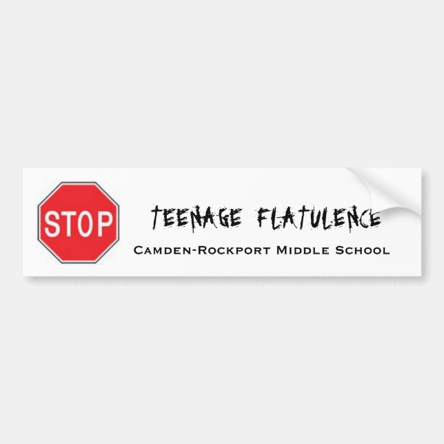 Stop Teenage Flatulence Bumper Sticker (Front)