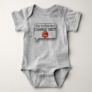 Stop texting and CHANGE ME! Baby Text with EMOJI Bodysuit