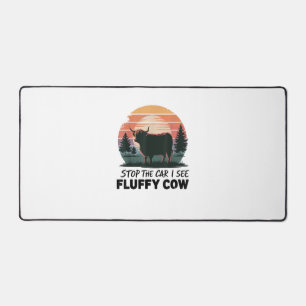 Stop The Car See Fluffy Cow Highland Cow Farm Suns Desk Mat